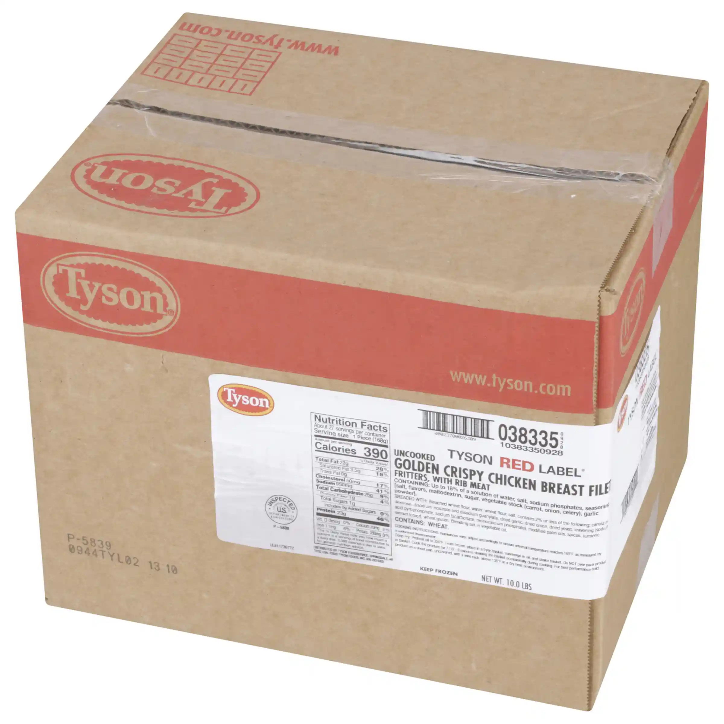 Tyson Red Label® Uncooked Golden Crispy Chicken Breast Filet Fritters, 6 oz. _image_5