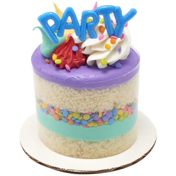 Mini Bright Balloon Words Cupcake Layon