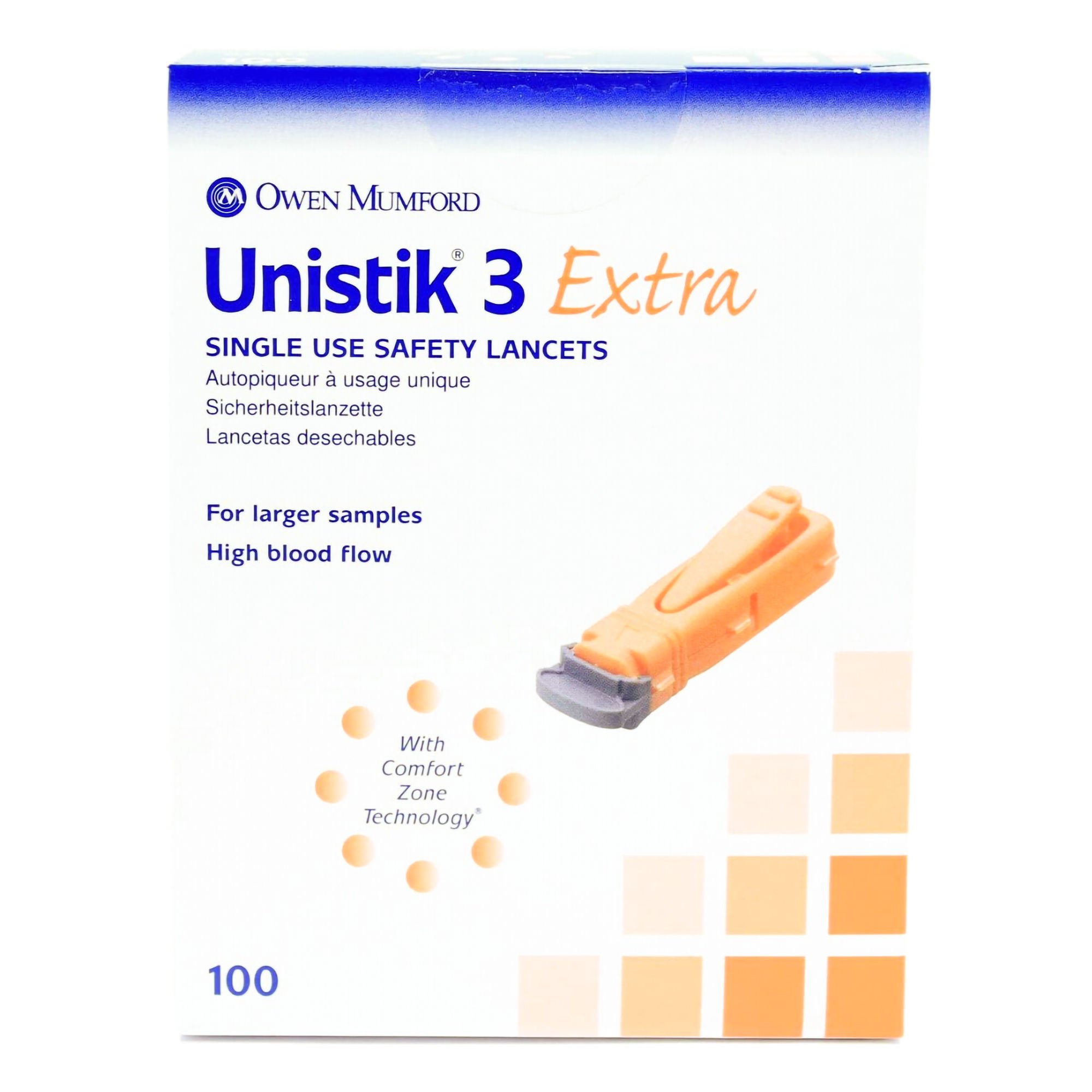 Unistik® 3 Extra Safety Lancet, 21 Gauge, 2-millimeter Depth
