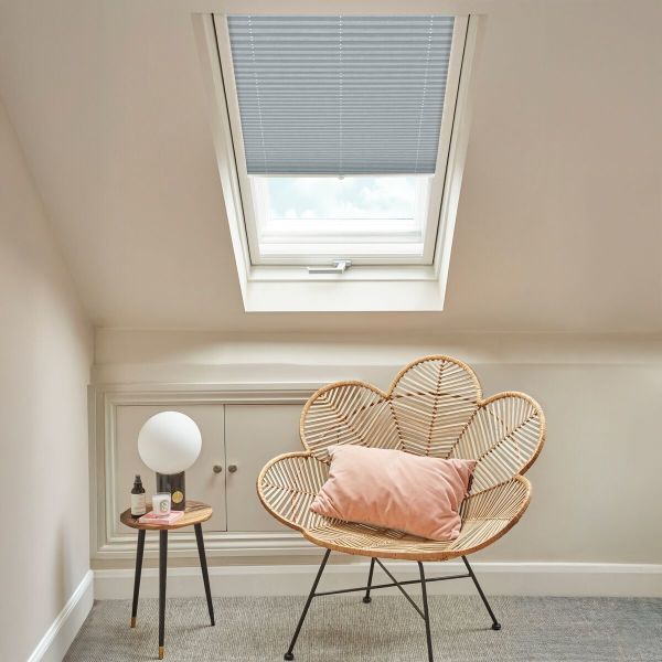 Blocks Denim Pleated blind