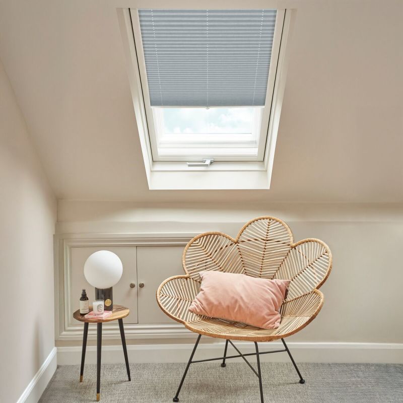 Blocks Denim Pleated blind