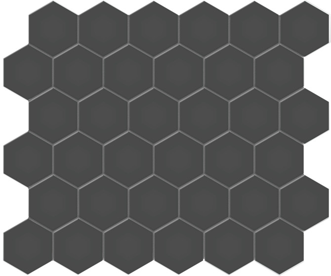 Soho Retro Black 2″ Hexagon Mosaic Matte