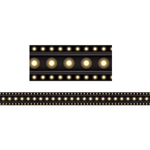 Black Marquee Straight Border Trim, 35 Feet