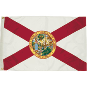 Durawavez Nylon Outdoor Flag with Heading & Grommets, Florida, 3ft x 5ft