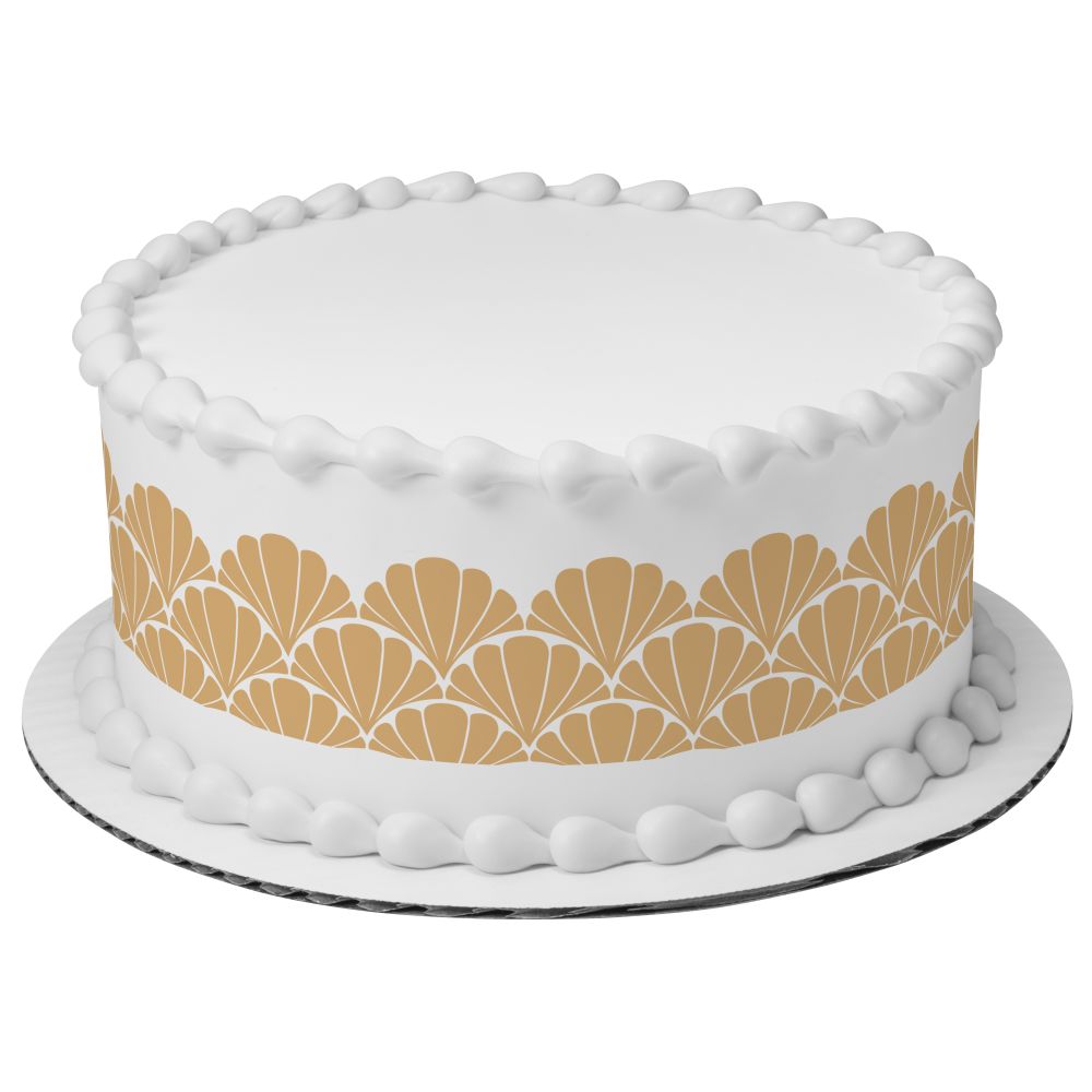Image Cake Gold Seashell Scallops