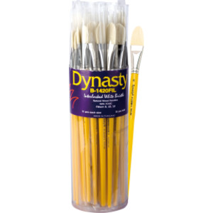 Interlock White Bristle Filbert Brush Canister, 36 Brushes