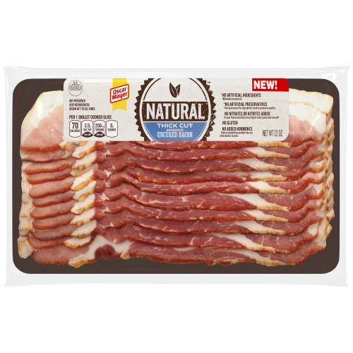 Oscar Mayer Natural Thick Cut Smoked Uncured Bacon 12 oz