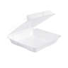 Dart, Foam Hinged Lid Containers, 9.25" x 9.5" x  3", White