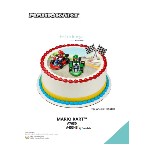 Mario Kart™ The Magic of Cakes® PhotoCake® Enhanced Round Background Page