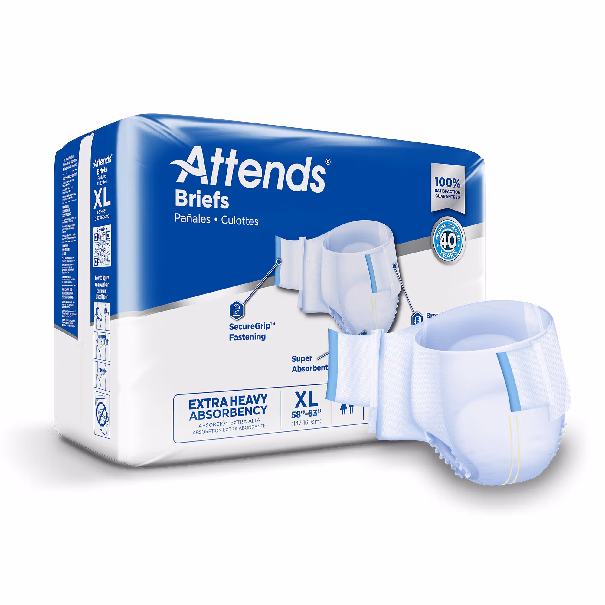 Attends® Extra Heavy Absorbency Briefs, Extra Large