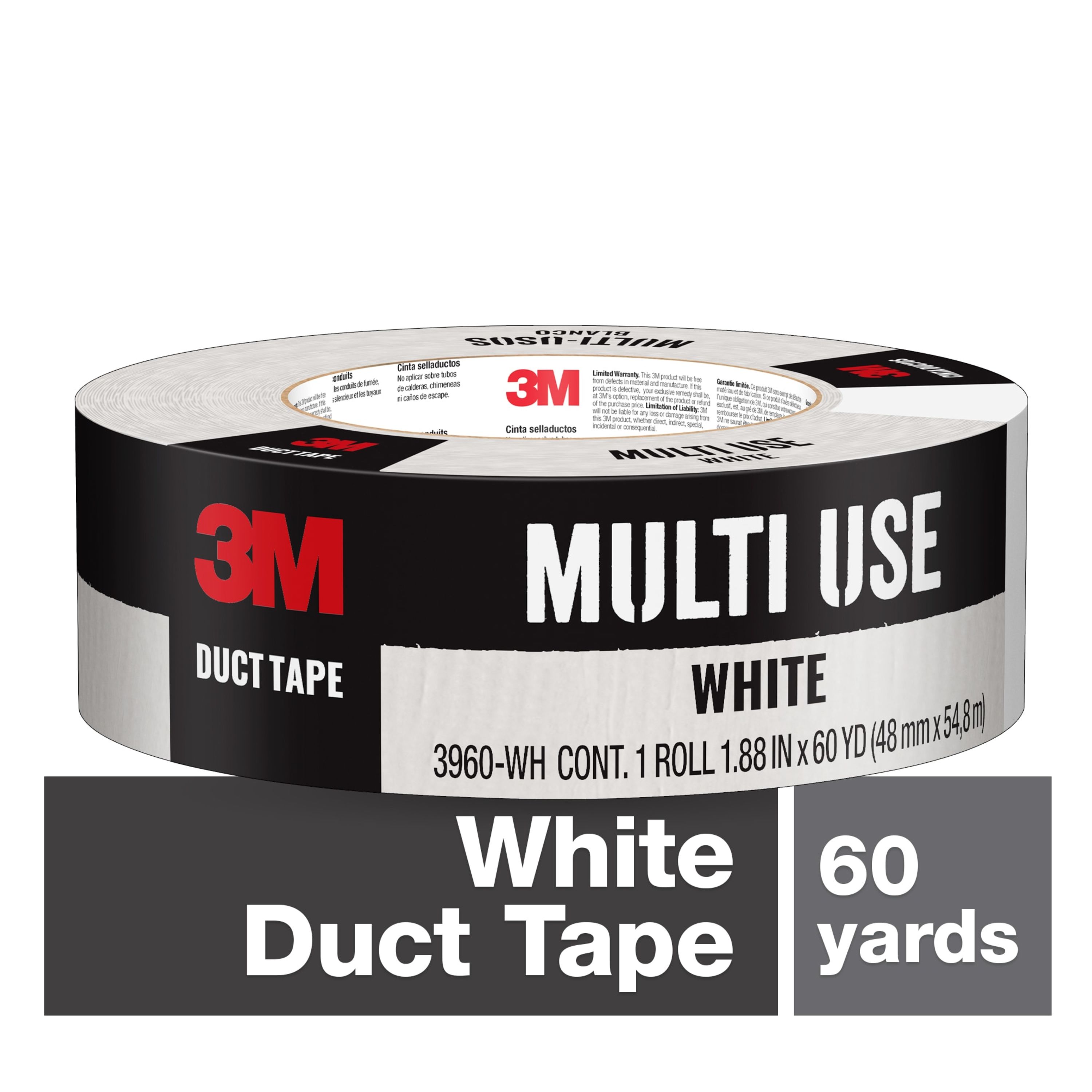 3M™ White Duct Tape 3960-WH 1.88 in x 60 yd (48 mm x 54,8 m)