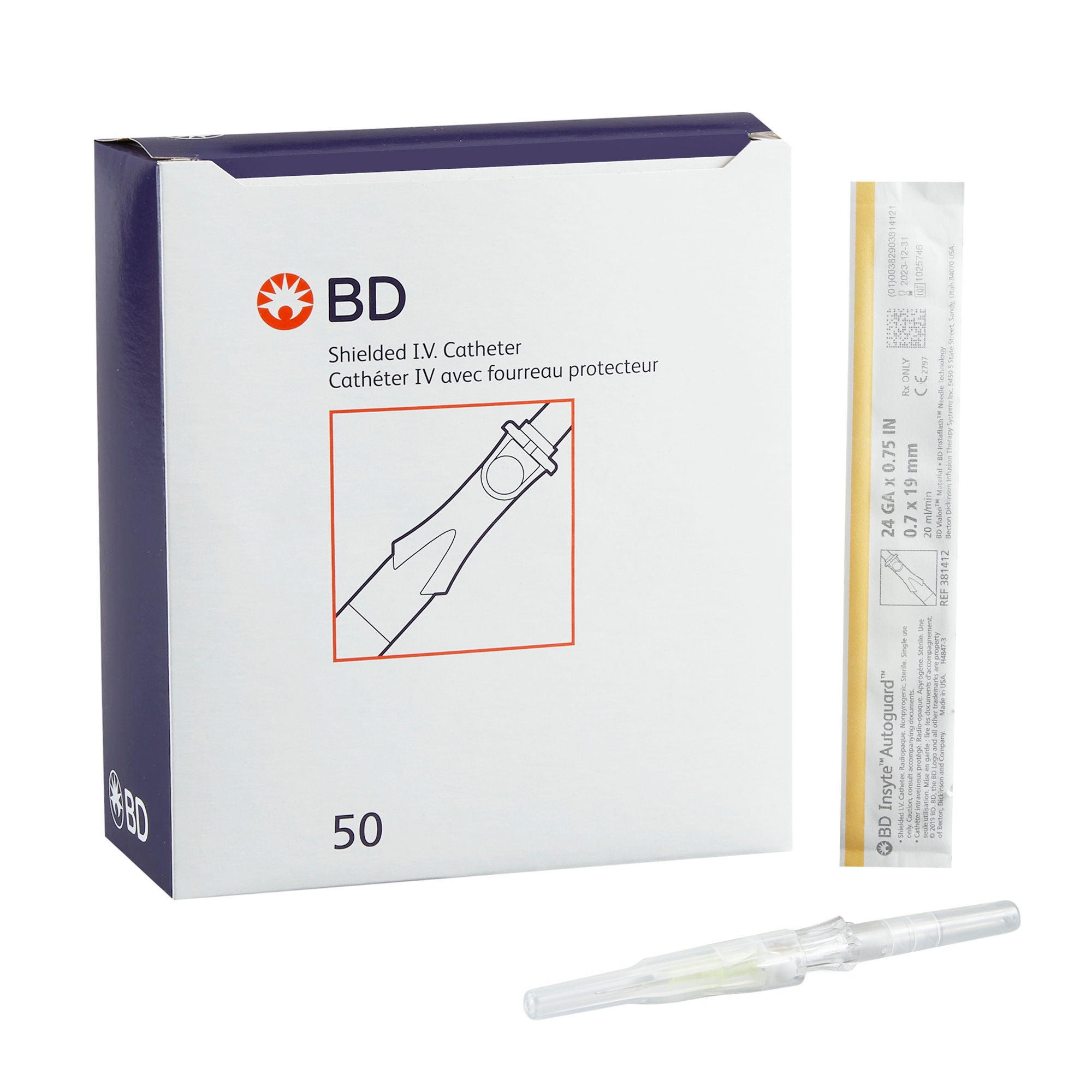 Insyte-N™ Autoguard™ Peripheral IV Catheter, 24 Gauge