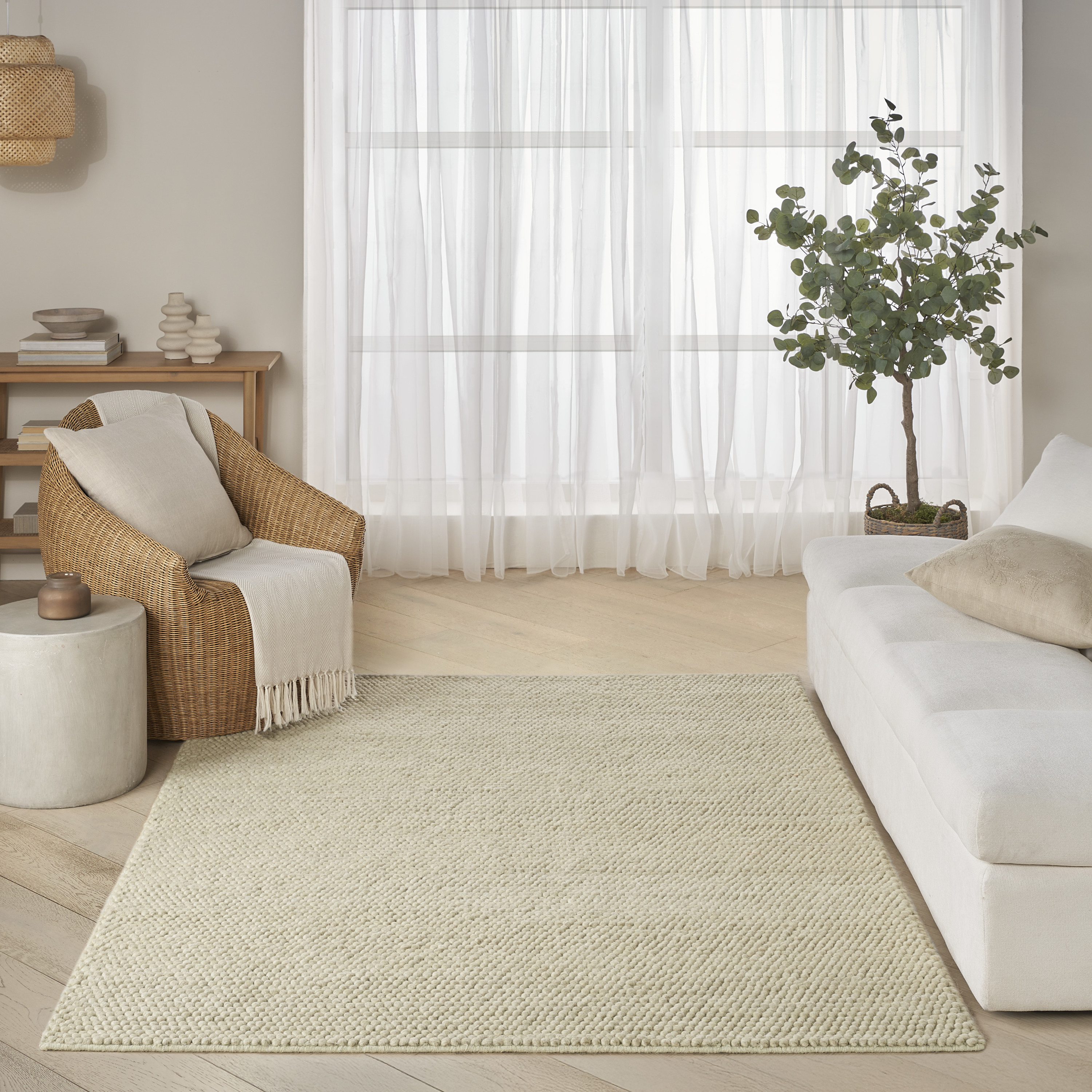 DKNY Pure Knots 5'3" x 7'3" Sage Modern Indoor Rug