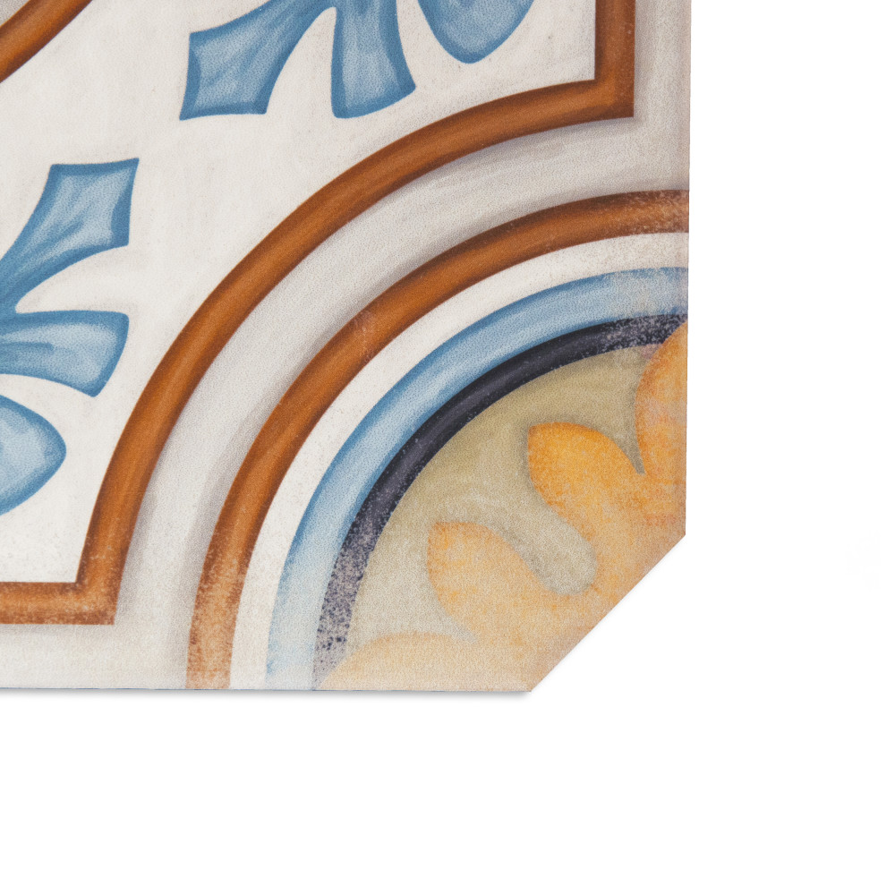 Vaudeville Octagon Deco Diglas with Taco Nacar 7-7/8 in. x 7-7/8 in. Porcelain Floor and Wall Tile