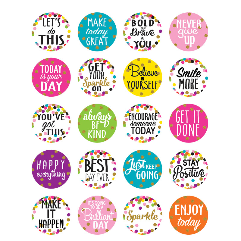 Confetti Words to Inspire Stickers, Pack of 120