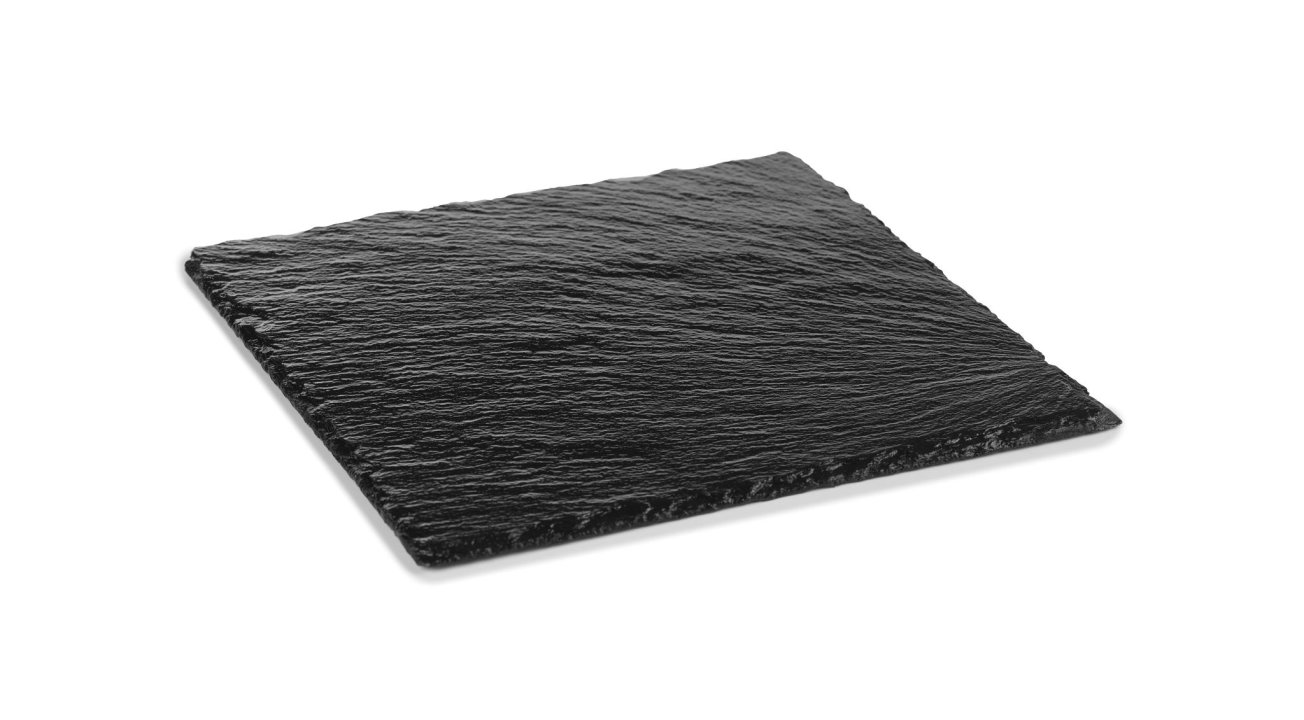 Pizarra negra cuadrada de 25 x 25 cm con bordes ásperos