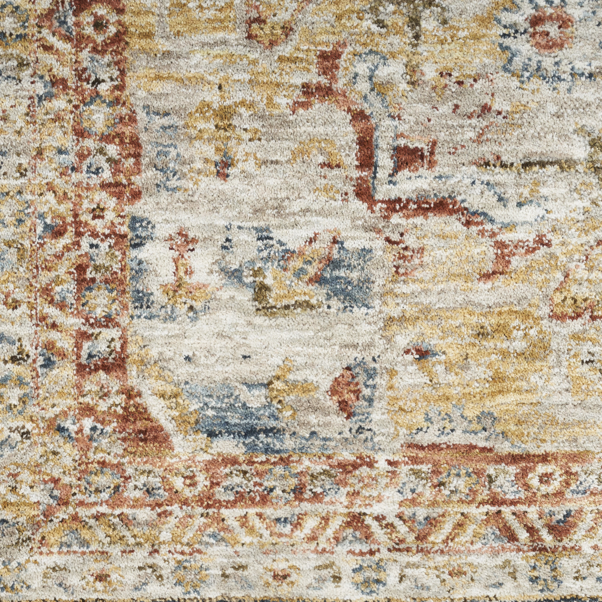 Nourison Sahar 9'3" x 12'7" Ivory Blue Vintage Indoor Rug