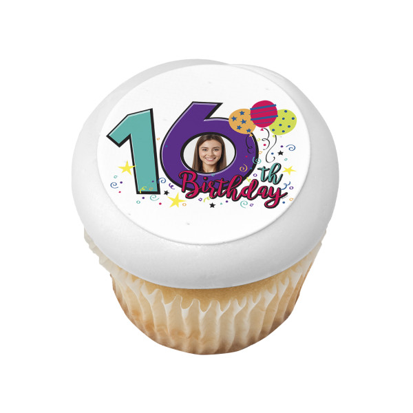 Happy 16th Birthday PhotoCake® Edible Image® Frame
