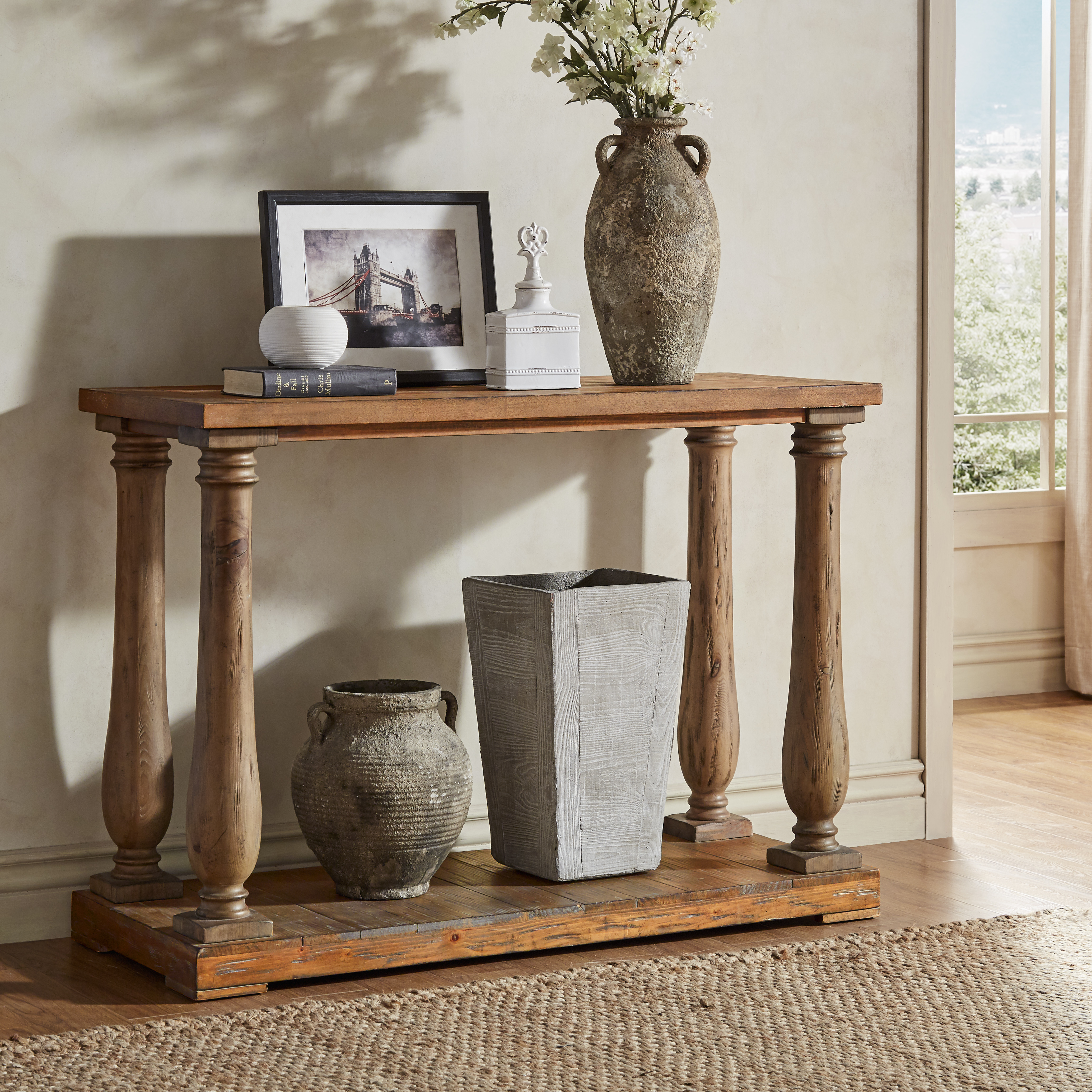 Baluster Reclaimed Wood Sofa Table