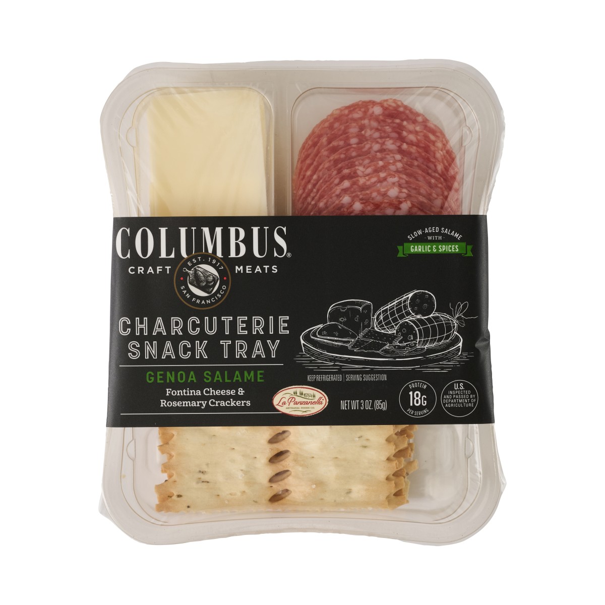 COLUMBUS(r) Genoa Snack Tray 8/3oz . C1CB - Front Center Inner Pack (Hi Res)