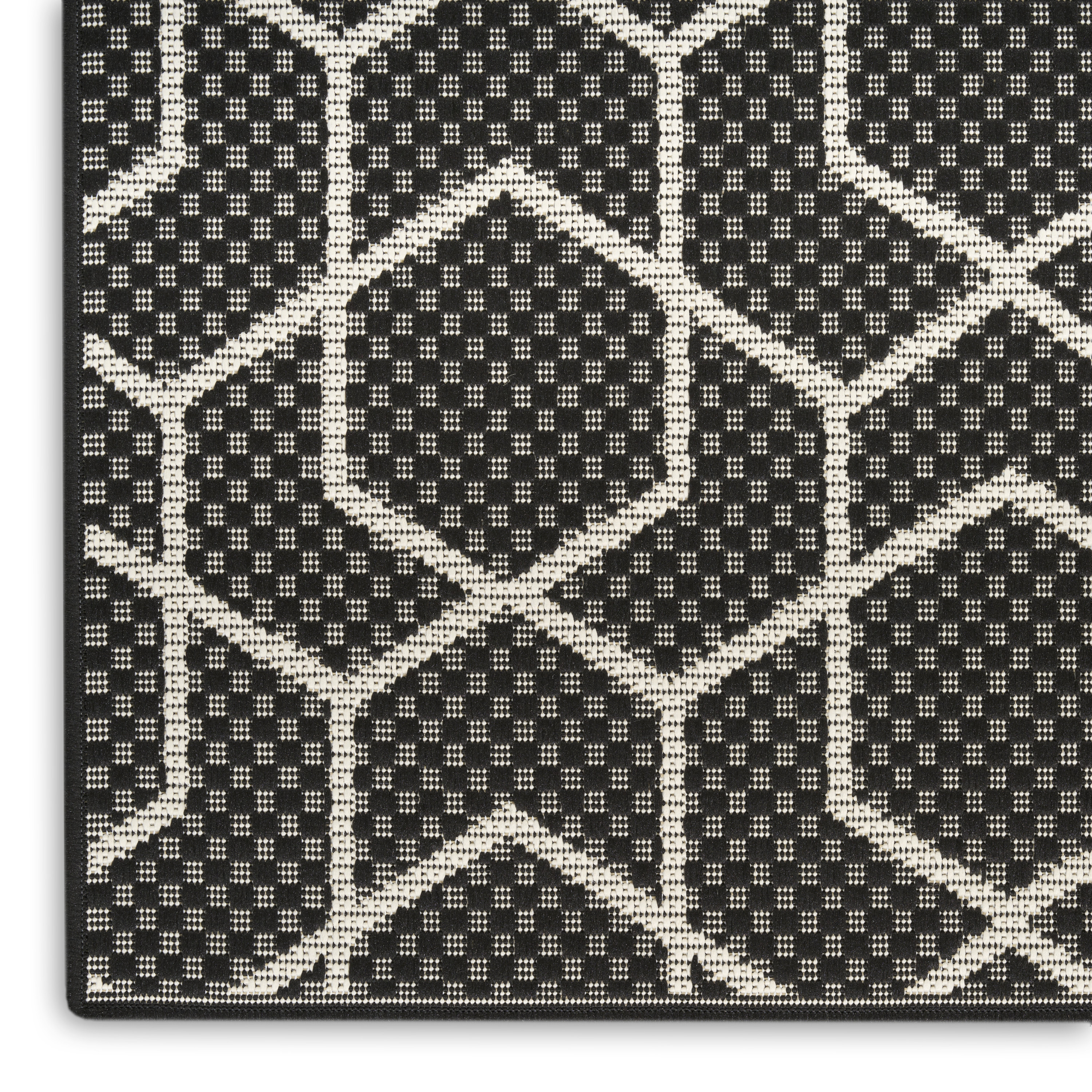 Nourison Horizon Indoor/Outdoor 9' x 12' Black Modern Rug