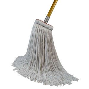 Hillyard, Sno-White Sta-Flat, Rayon Cut-End Wet Mop Head with 1" Headband, 24 oz, White