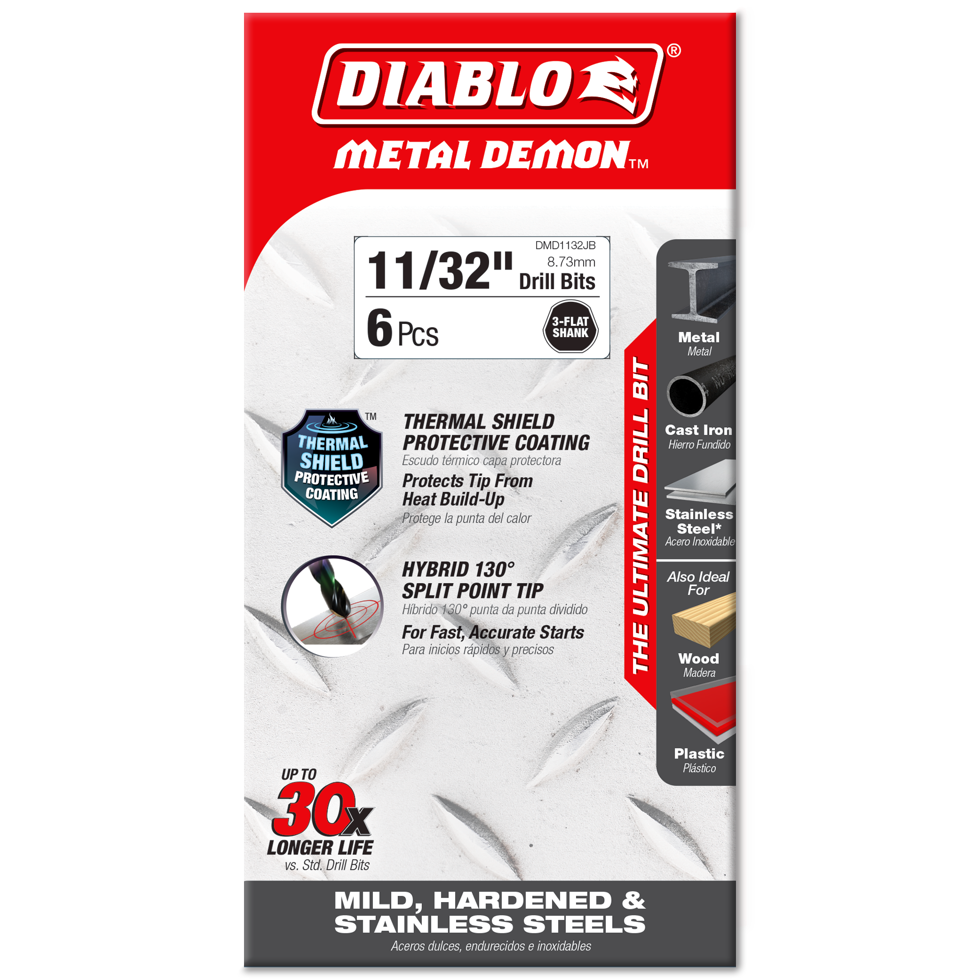Diablo 11/32 in. Metal Demon Drill Bit for Mild, Hardened and Stainless Steels in its retail packaging, ready for the job box or tool bag