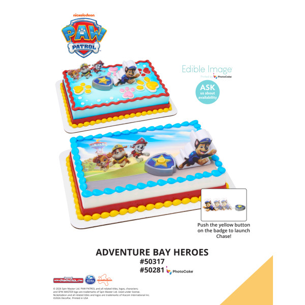 PAW Patrol Adventure Bay Heroes The Magic of Cakes® PhotoCake® Enhanced Background and Icing Page