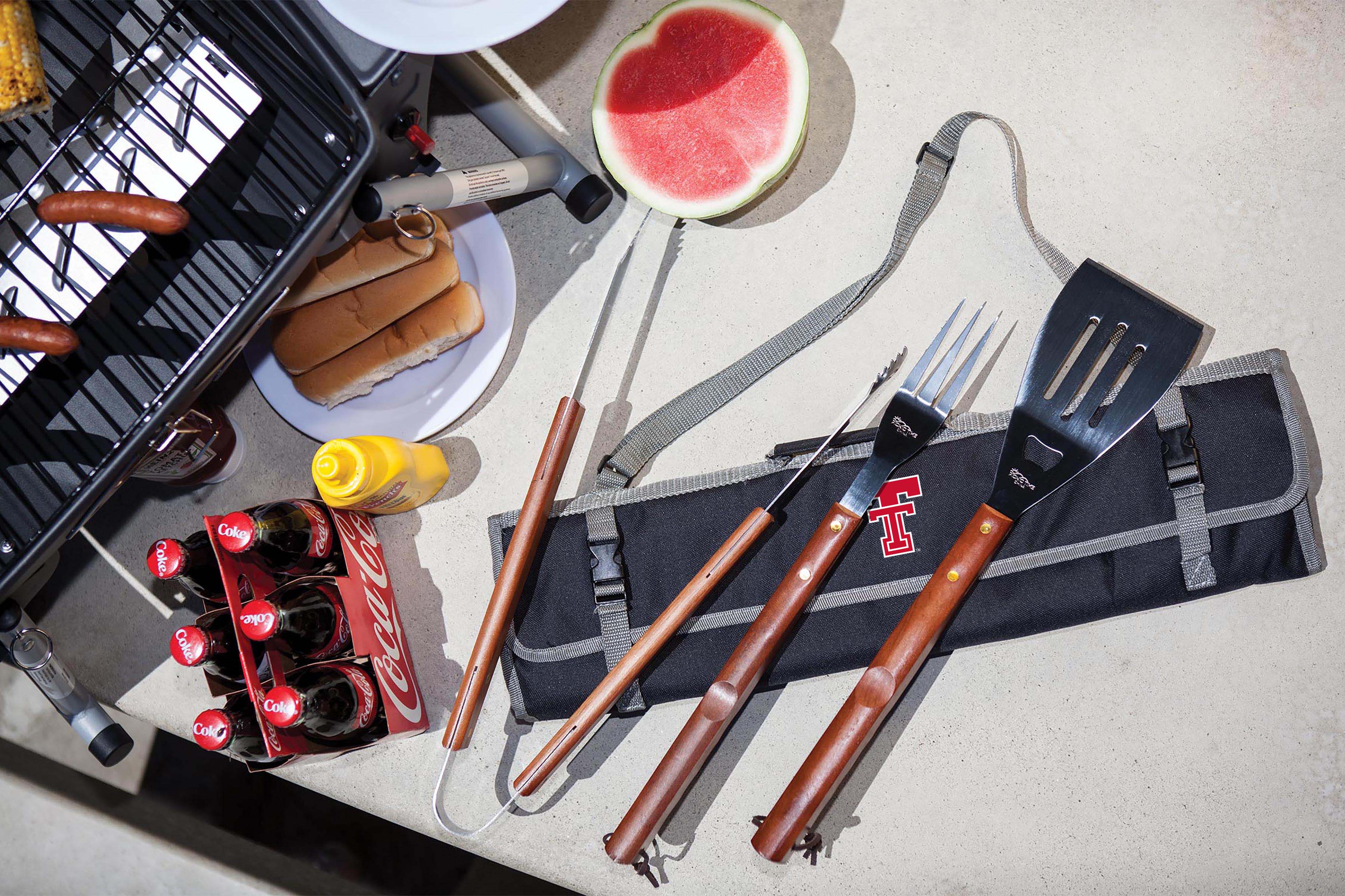 Texas Tech Red Raiders - 3-Piece BBQ Tote & Grill Set