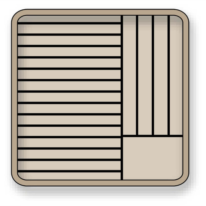 Cestas para platos de polipropileno en color beige para 19 platos de 28 a 30,5 centímetros