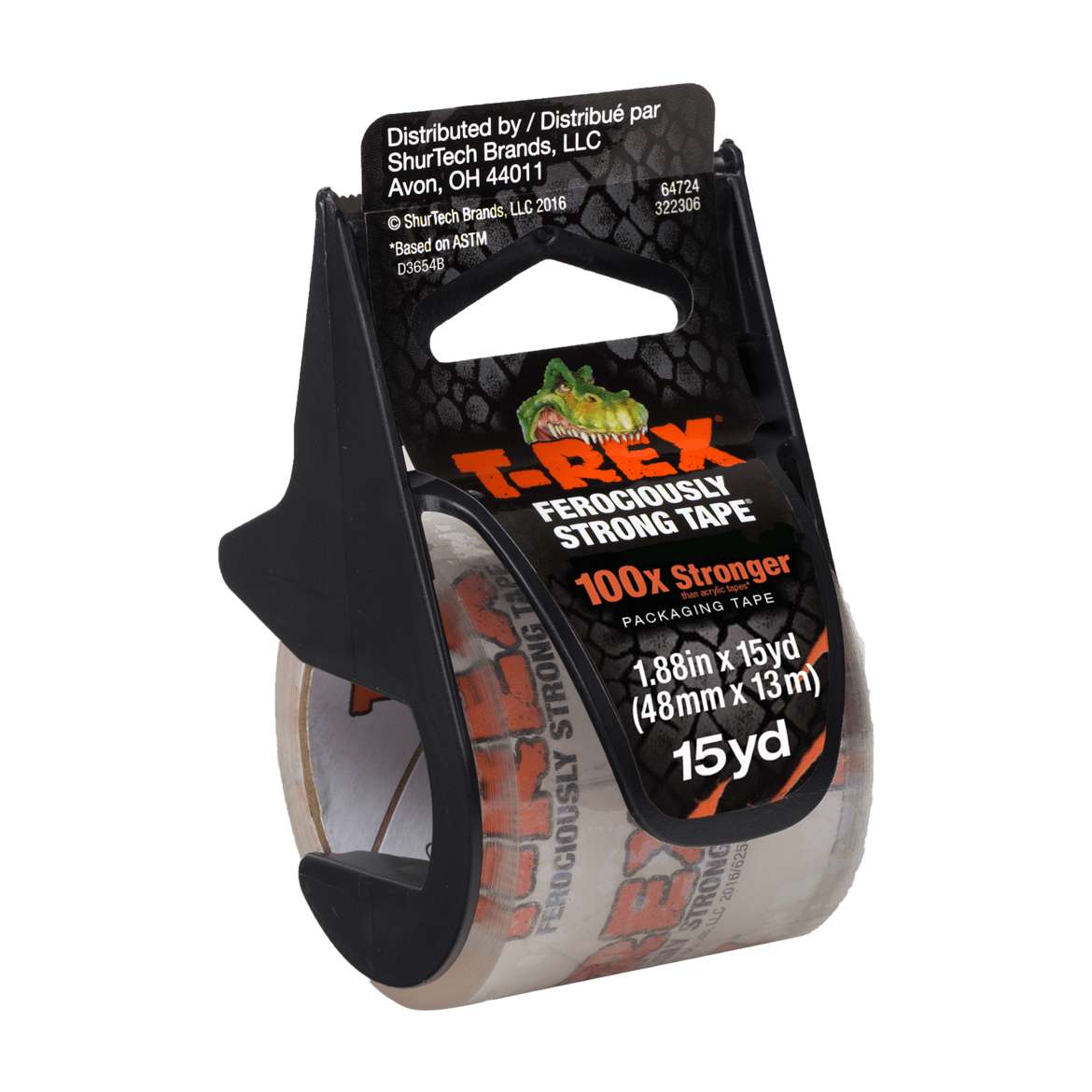 T-Rex® Packing Tape With Dispenser - Clear, 1.88 in. x 15 yd.