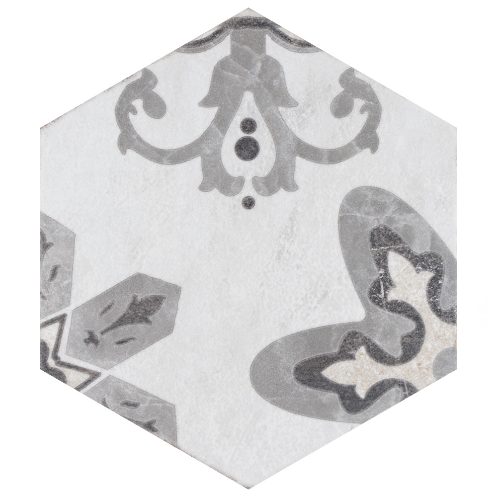 Mazzo Hex Deco Garden 8-1/2 in. x 9-3/4 in. Porcelain Floor and Wall Tile