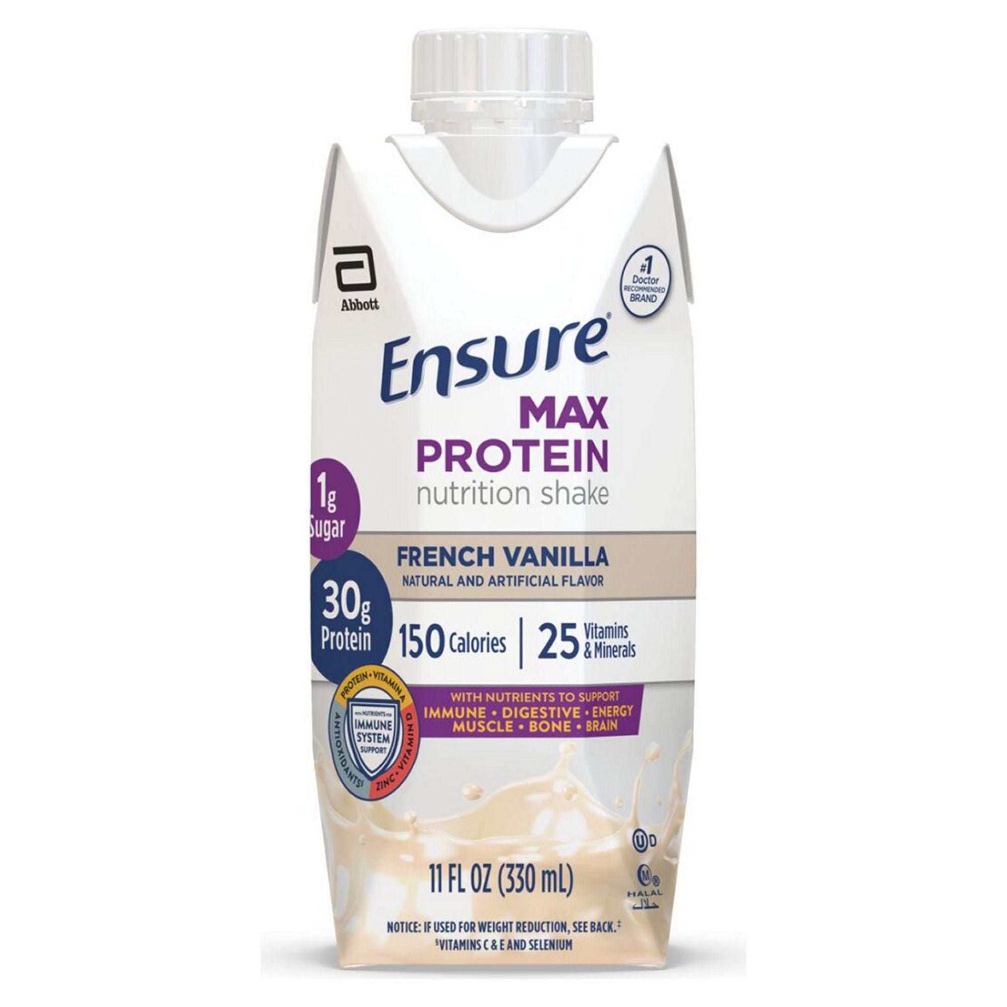 Abbott Nutrition ENSURE, MAX PROTEIN SHAKE VAN 330ML (12/CS)