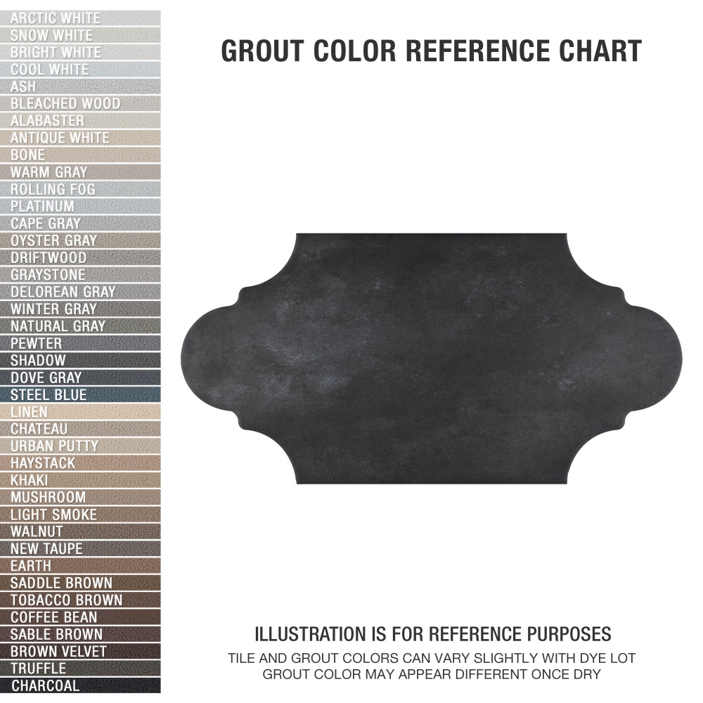 Alhama Provenzal Black 6-1/4 in. x 12-3/4 in. Porcelain Floor and Wall Tile