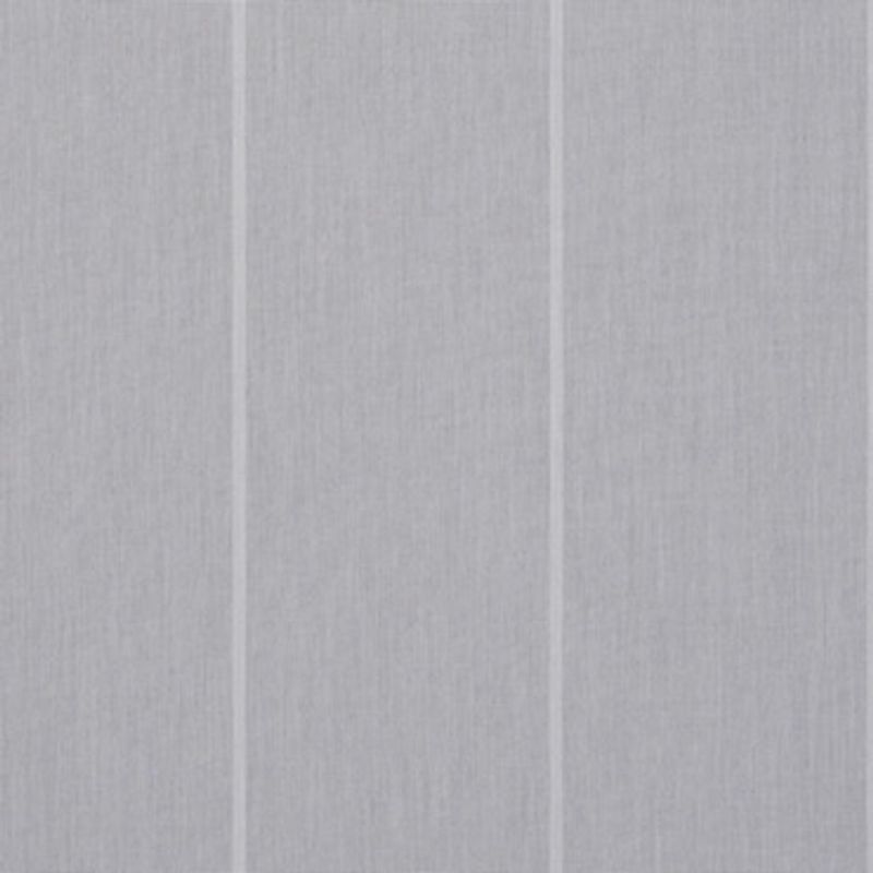 Light-gray fabric curtain panels with subtle vertical seams, closed and diffusing light; hung across a window in a softly lit interior, no outside view visible.
