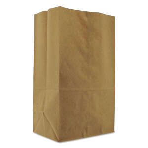 General, Squat Paper Grocery Bags, 57 lb Capacity, 1/8 BBL, 10.13" x 6.75" x 14.38", Kraft