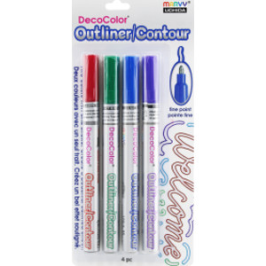 Marcadores de punta fina a base de aceite DecoColor® Outliner, paquete de 4