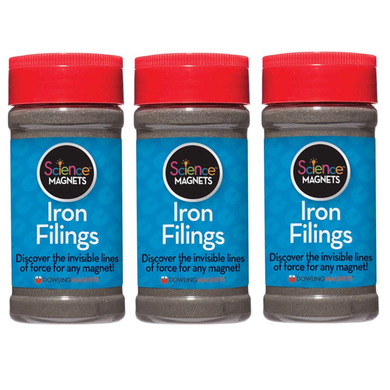 Iron Filings for Magnetic Field Activities, 12 oz Jars, Pack of 3