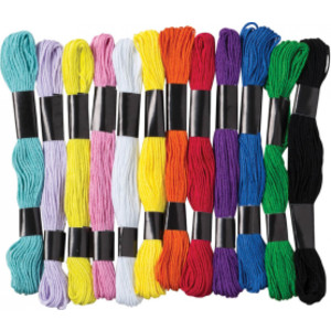 Embroidery Thread, Assorted Colors, 24 Skeins, 8 Yards Each