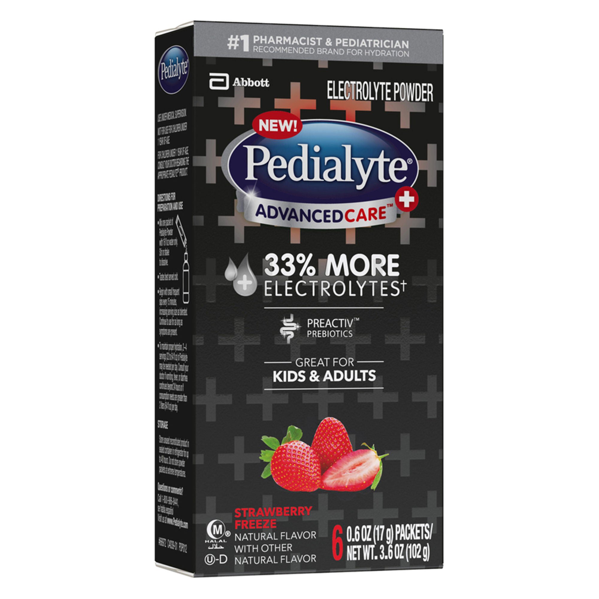Oral Electrolyte Solution Pedialyte® AdvancedCare™ Plus Strawberry Freeze Flavor 0.6 oz.