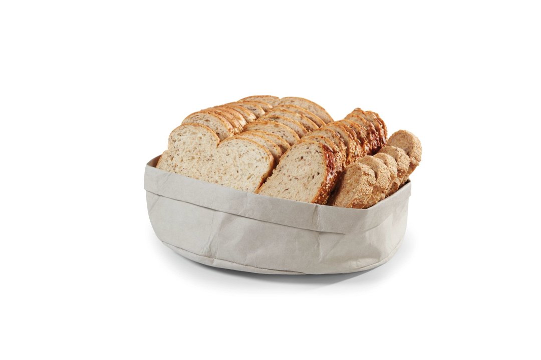 Bolsa de pan reutilizable de papel de 26,5 centímetros en color gris