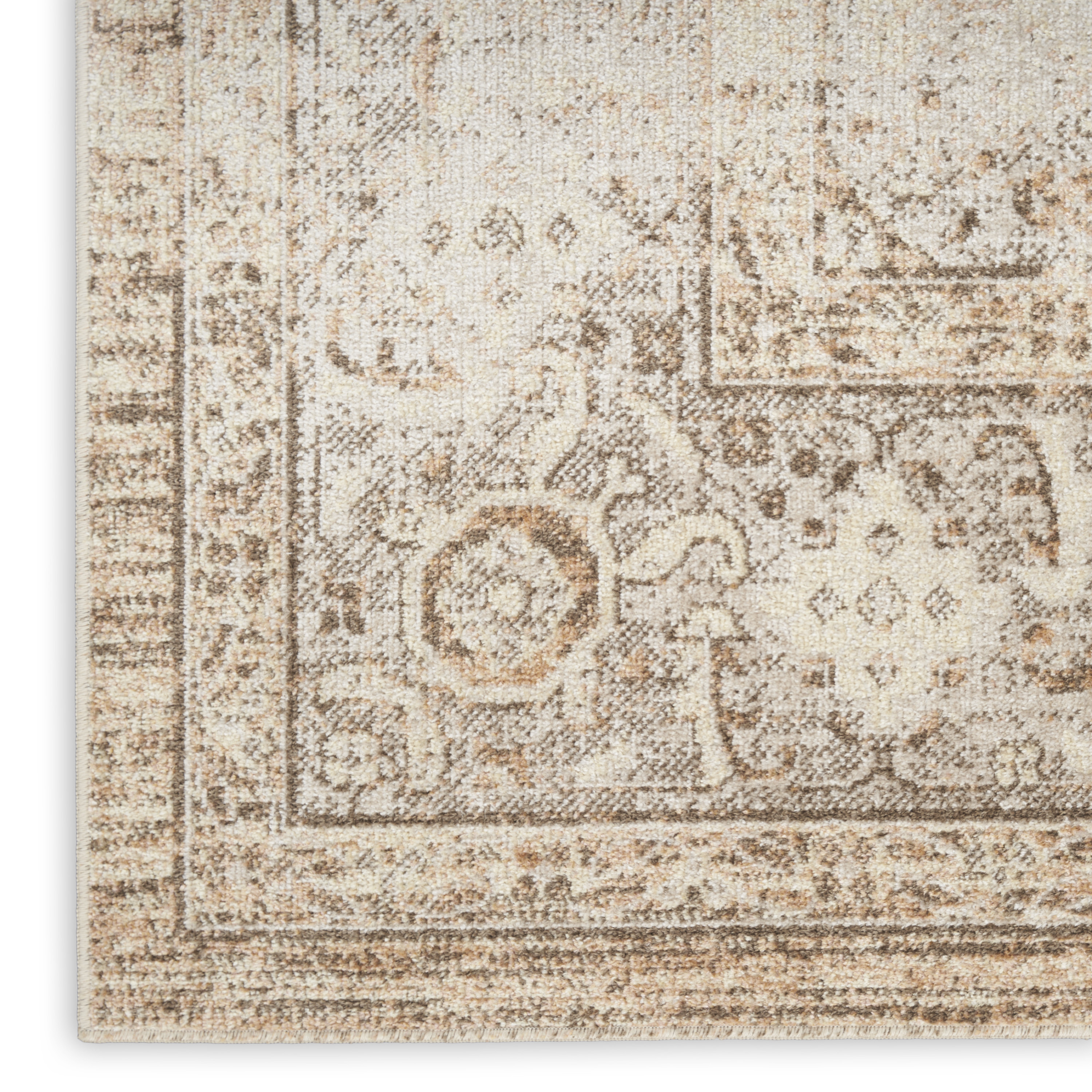 Nourison Astra Machine Washable 3'3" x 5' Beige Vintage Indoor Rug