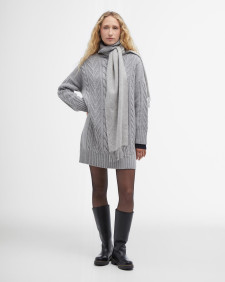 Beatrix Cable-Knit Mini Dress Grey Marl