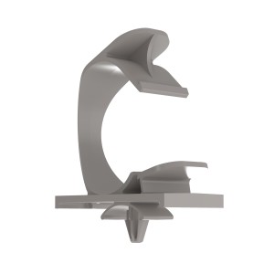 Latching Wire Clip, Adhesive Backed, Max. Bundle Dia. 0.50 in., Nylon 6.6, Grey