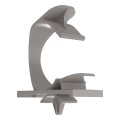 Latching Wire Clip, Adhesive Backed, Max. Bundle Dia. 0.50 in., Nylon 6.6, Grey