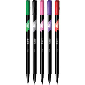 Intensity Fineliner Marker Pens, 0.4 mm Fine Tip, Assorted Colors, 5 Count