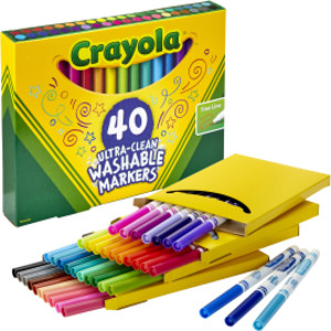 Ultra-Clean Fine Line Washable Markers, Assorted, 40 Count
