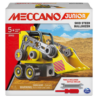 Meccano Junior, Skid Steer STEAM Model Building Kit, for Kids Aged 5 and Up