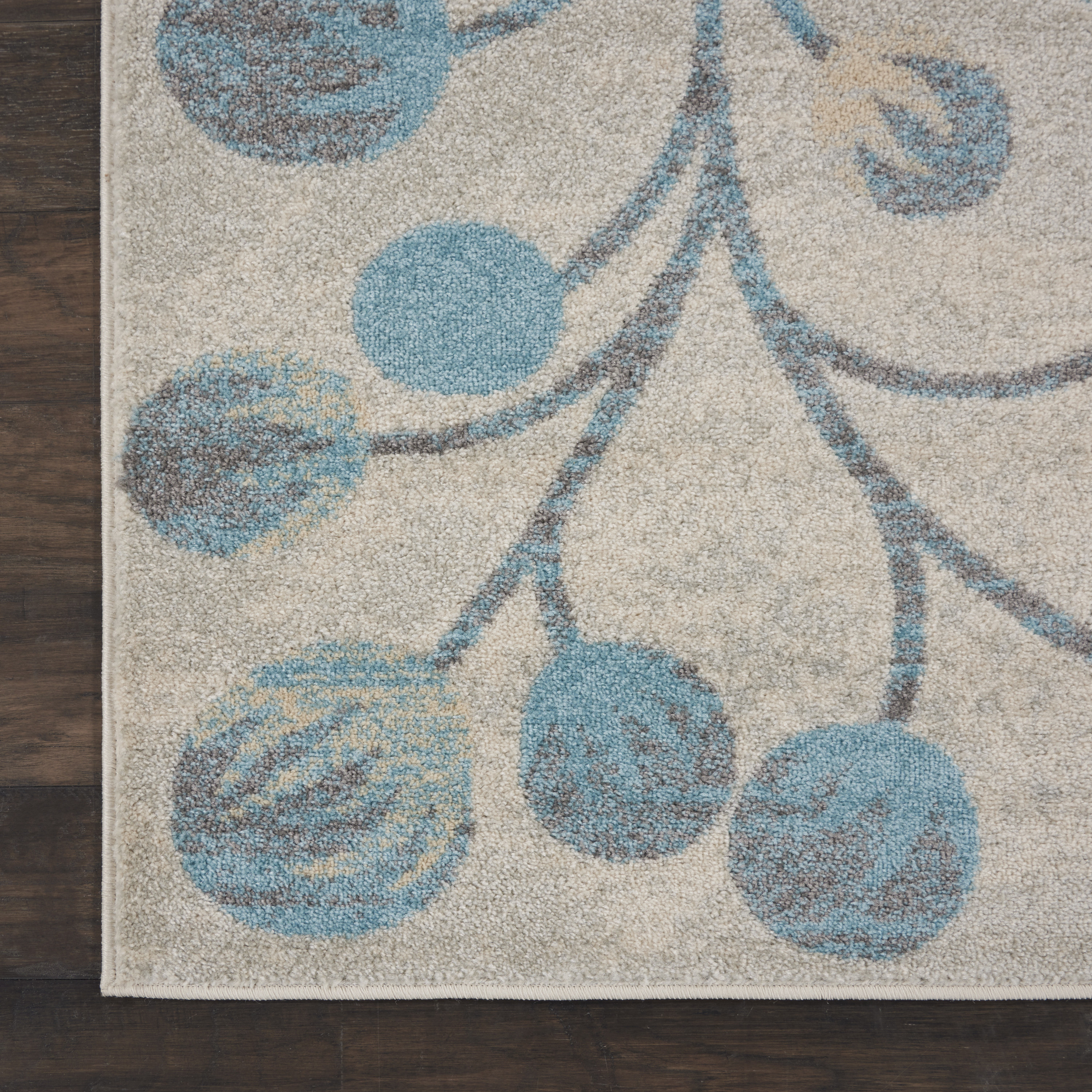 Nourison Tranquil 8'10" x 11'10" Ivory/Turquoise Farmhouse Indoor Rug
