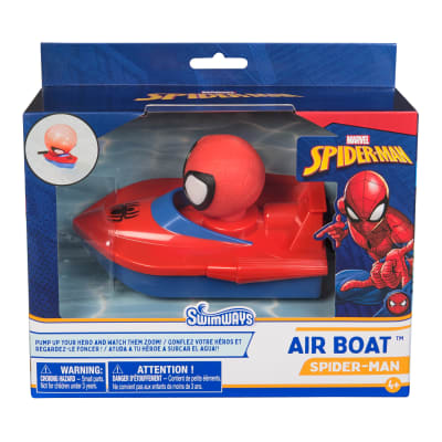 SwimWays Marvel Spider-Man Air Boat, Swimming Pool Accessories & Kids Pool Toys, Spiderman Party Supplies & Bath Toys for Kids Aged 4 & Up